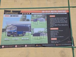 lot 10708 image: 16x13 ft LandHonor Metal Carport Kit - Model LHR-MC1613
