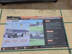 lot 10712 image: Landhonor 26x13 FT Metal Carport Kit - Model LHR-MC2613