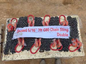 lot 10812 image: 516 7ft G80 Double Chain Sling with Hooks