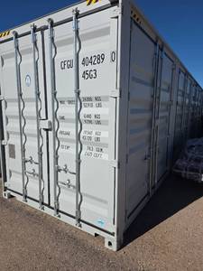 lot 7001 image: New 40ft High Cube Shipping Container - CFGU 404289 - 4 side door  1 rear door openings