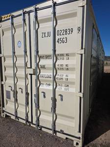 lot 7006 image: 40ft High Cube Shipping Container - One Trip 2025 Model 2 side door  1 rear door openings