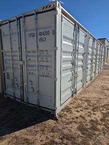 lot 7007 image: One Trip 40ft High Cube Shipping Container - 2 side door  1 rear door openings