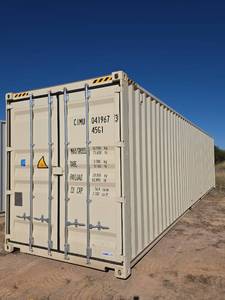 lot 7013 image: One Trip 40ft High Cube Shipping Container Super Heavy w 72,000lb Max Gross Capacity  - CIMC 2025 - rear door opening only