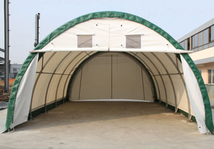 lot 10593 image: Industrial Galvanized Storage Shelter Frame Kit
