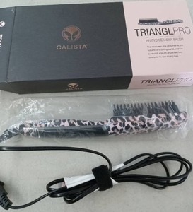 lot 57419 image: Calista Triangle Pro Heated Detailer Brush - Leopard Print - Retail $45
