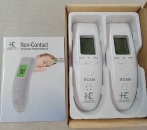 lot 57424 image: Homewell Essentials Non-Contact Infrared Thermometer 2-Pack - Retail $39