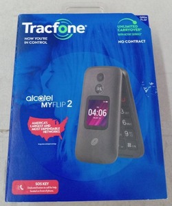lot 57428 image: Tracfone Alcatel MyFlip 2 4G LTE Prepaid Flip Phone - Retail $19