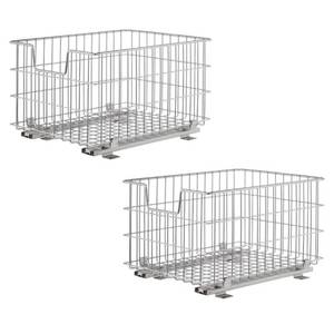 lot 54510 image: Trinity Tbfc-22072 Wire Basket W Slides  Chrome  2-pack - Retail $100
