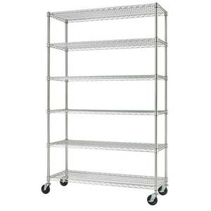 lot 54531 image: TRINITY 6-Tier Wire Shelving Rack  48 x18 x72 - Retail $300