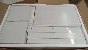 lot 57503 image: Modern White Dressing Table with Mirror - Sold As Is  - Retail $149