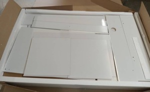 lot 57504 image: Modern White Dressing Table with Mirror - Sold As Is  - Retail $149