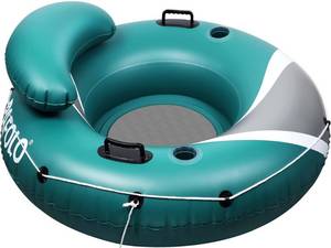 lot 1817 image: River Tubes for Floating Heavy Duty, Pool Float Adult, 53 Inflatable Float Tube for Beach Lake Rafting, River Floats with Mesh Bottom - Retail $40in