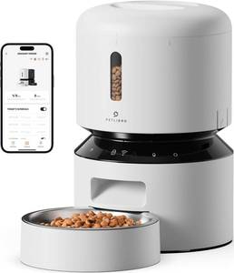 lot 1826 image: PETLIBRO Automatic Cat Feeder, 5G WiFi Automatic Pet Feeder with Freshness Preservation, 3L Timed Cat Feeders for Dry Food, Up to 48 Portions 10 Meals Per Day, Granary Pet Feeder for CatDog, White - Retail $84