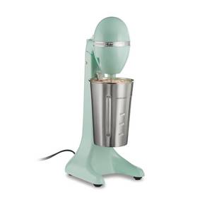 lot 1847 image: Hamilton Beach DrinkMaster Electric Drink Mixer, Retro Milkshake Maker and Milk Frother, 2 Speeds, Extra-Large 28 oz. Stainless Steel Cup, Mint - Retail $40