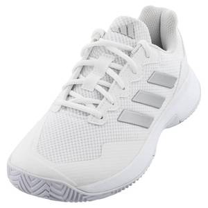 lot 1861 image: adidas Womenfts GameCourt 2 Sneaker, WhiteSilver MetallicWhite, 9.5 - Retail $55