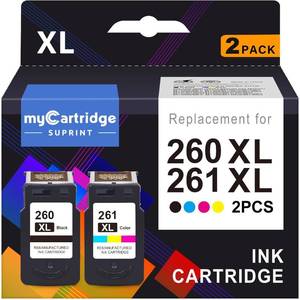 lot 2362 image: 260XL 261XL Ink Cartridges Replacement for Canon 260 and 261 Ink Cartridges Printer Ink 260 and 261 Combo Pack Pixma TS6420a TS6400 TS6420 TR7020a TR7000 TR7020 TS5320 TS5300 PG-260 XL CL-261 XL - Retail $53