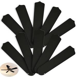 lot 2410 image: Lineshading 10Pcs Replacement Fan Blades for 42 52 Ceiling Fan Waterproof Weatherproof Fan Blades Replacement for Broken Substitution Replacing Indoor Outdoor Summer(Black,42 Inch) - Retail $59