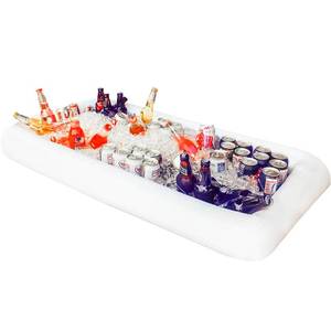 lot 2456 image: Novelty Place Inflatable Ice Serving Tray Buffet Bar with Drain Plug - Salad Food and Drinks Inflatable Cooler for Party Picnic and Camping (Pack of 1) - Retail $9
