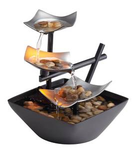 lot 5544 image: Homedics Tabletop Water Fountain, Home Dcor Soothing Sound Machine - Automatic Pump, Deep Basin and Natural River Rocks. Indoor Zen Relaxation for Office, Living Room, or Bedroom, 8.25� Tall - Retail $40