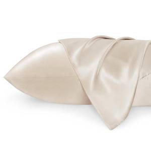 lot 6454 image: Bedsure Satin Pillowcases, Similar to Silk Pillow Cases Queen Size Set of 2, Cooling Pillow Case for Sleeping Women with Envelope Closure, Gifts for Women Men, Beige, 20x30 Inches, 2pcs - Retail $8