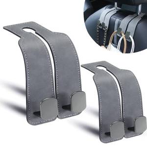 lot 6471 image: DYREOOE Purse Hook for Car, Thickened Leather Sturdy Metal Car Hooks for Purses and Bags Cute (Gray - 2 Pack) - Retail $9