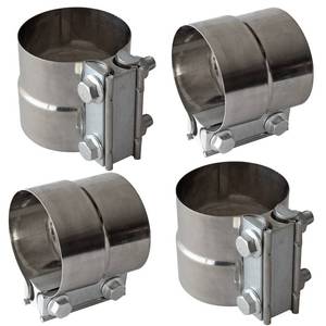 lot 6478 image: Exhaust Band Clamps 3 Lap Joint 304 Stainless Steel Exhaust Pipe Muffler Band Clamp (3 Inch 4 Pack) - Retail $30in