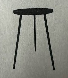lot 9656 image: Small Round 3-leg Endtable - Black