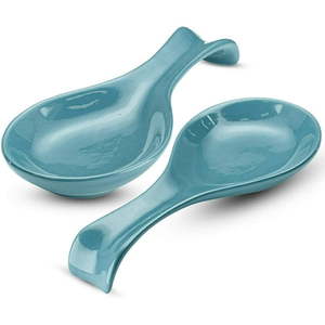 lot 15688 image: Kook Ceramic Spoon Rests   Set of 2   Navy - Retail $31