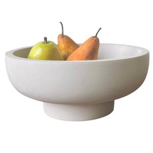 lot 15700 image: OAKOA Concrete Fruit Bowl for Kitchen Counter - Large Decorative Bowls for Home Decor - Modern Key Bowl for Entryway Table - Pedestal Bowl for Keys - Retail $60