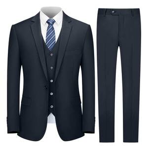 lot 15716 image: Cooper and Nelson Menfts Suit Slim Fit, 3 Piece Suits for Men, One Button Solid Jacket Vest Pants with Tie, Tuxedo Set Dark Navy XS - Retail $100