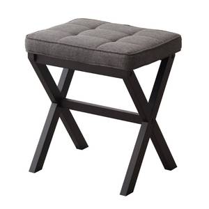 lot 15736 image: FILWH Bamboo Foot Rest Ottoman - Small Padded Desk Foot Stool for Office and Vanity - Black Legs  Gray - Retail $35
