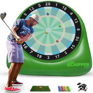 lot 15738 image: SWOOC Games� � Bull Chipper�  Giant Golf Darts (Over 6ft Tall) w 10 Golf Games  Backyard Game with Air Pump  Yard Game for Adults  Giant Outdoor Fun for Adults and Family  Outside Activity - Retail $150