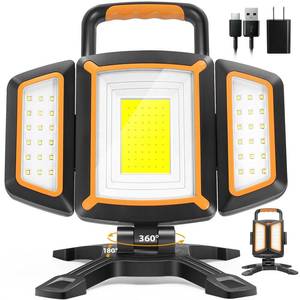 lot 15764 image: Tresda 30W Rechargeable Work Light, 3000 Lumen Magnetic Work Light Battery Powered, Waterproof Portable Cordless Job Site Lighting for Construction Site, Workshop, Garage, Camping, and Car Repairing - Retail $31