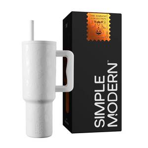 lot 2485 image: Simple Modern Halloween 40 oz Tumbler with Handle and Straw Lid  Leak-Proof Insulated Stainless Steel Water Bottle Travel Mug  Gifts for Women Men Him Her  Trek Signature  Cute Ghosts - Retail $48