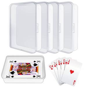 lot 2487 image: IOUKUKI 4 Pcs Blank Playing Card Cases, Clear Plastic Deck Box Holders for Game Cards and More - Retail $7