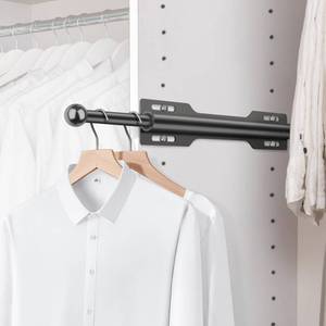 lot 2493 image: FIRJOY 12 Valet Rod for Closet Pull Out (1 Pack, Black) - Retail $17in