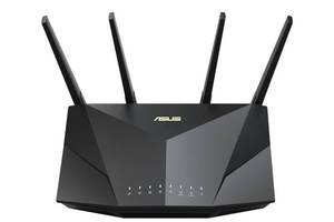 lot 3320 image: ASUS RT-AX5400 Dual Band WiFi 6 Extendable Router, Lifetime Internet Security Included, Instant Guard, Advanced Parental Controls, Built-in VPN, AiMesh Compatible, Gaming and Streaming, Smart Home - Retail $135