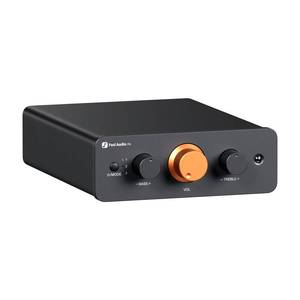 lot 4225 image: Fosi Audio P4 Mini Preamp with 3 RCA Inputs, Home Audio Stereo Pre amp for AmplifierActive SubwooferSpeakers, Preamplifier with 3-Level Adjustable Gain 369 dB, Bass and Treble Control - Retail $100