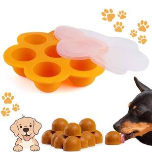 lot 4243 image: Vodolo Frozen Dog Treat Mold Large for Pupsicle with Lid, Silicone Ice Tray Molds for Freezing, Freeze Refill Treats for Pupsicle Toy 25 lbs and Up - Retail $9