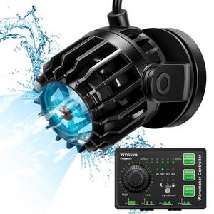 lot 4249 image: VIVOSUN Aquarium Wave Maker, 2113GPH Circulation Pump with Controller and Magnetic Suction Base, Adjustable Submersible Powerhead for 20-60 Gal FreshwaterSaltwater Fish Tank, 25W - Retail $47