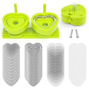 lot 4258 image: Heart Shaped Button Maker Interchangeable Die Mold 58 MM for Slide Rail Button Maker Machine Button Part Supplies Accessories for Pin Press Machine - Retail $36