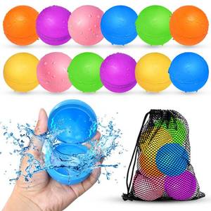 lot 4261 image: 12Pcs Reusable Water Balloons, Pool Beach water Toys for Boys and Girls, Outdoor Summer Toys for Kids Ages 3-12 - Retail $30