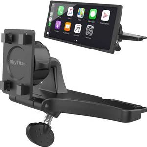 lot 5491 image: CD Slot Car Mount for Portable CarPlay Screens, Adjustable Angles, Low Profile and Sleek, Integrated Mounting Solution for in-Car Android Display Monitors (4-Tab Bracket Mount) - Retail $16