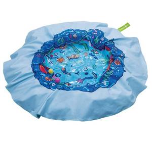 lot 5501 image: EverEarth E Lite Waterproof Beach Blanket and Kiddie Pool, Blue - Retail $40