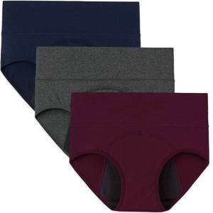lot 16467 image: INNERSY Period Underwear for Women High Waisted Leak-Proof Postpartum Menstrual Panties 3-Pack (Dark Vintage, 5X-Large) - Retail $25