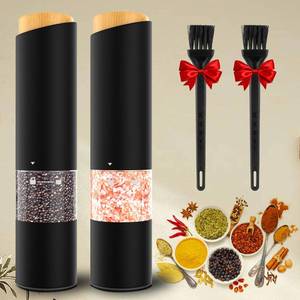 lot 16468 image: Electric Salt and Pepper Grinder Set - Adjustable Coarseness, Battery-Operated with LED Light, 360° Transparent Design for Kitchen and Outdoor Cooking, Perfect for Home Chefs and Gift Shoppers