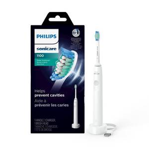 lot 16475 image: PHILIPS Sonicare 1100 Power Toothbrush, Rechargeable Electric Toothbrush, White Grey HX364102 - Retail $20
