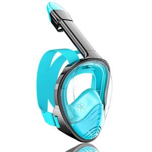 lot 16485 image: QingSong Full Face Snorkel Mask for Adults, Snorkeling Gear with Camera Mount, 180 Degree Panoramic View Snorkel Set Anti-Fog Anti-Leak - Retail $26