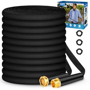 lot 19867 image: Toolasin Garden Hose 50ft, Non-Expanding, Lightweight, Leak-Proof Metal interface, No-Knots, Portable, Wear-Resistant, Sturdy, Flexible, 34GHT, Water Hose for Yard, Garden - Retail $27