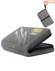 lot 19876 image: FASTMOMENT Airplane Seat Cushion Portable Travel Cushion for Comfort Foldable Stadium Pad with Breathable Fabric Seat Pad Perfect for Long Flights, Office, Camping, Bleacher (Standard Size - 15.7ftft) - Retail $21